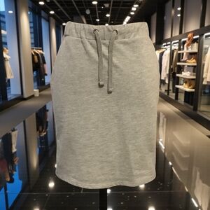 Noisy May Light Gray Drawstring Mini Skirt Elastic Waist/ Size S